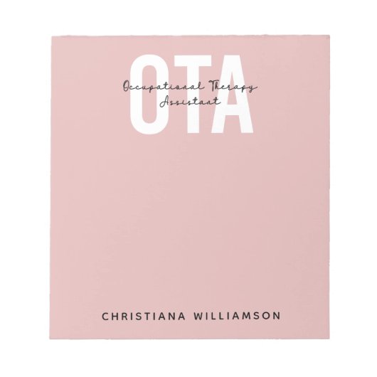 Personalisierter OTA-Assistent Notizblock (Vorderseite)