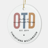 Personalisierter OTD Doktor der Arbeitstherapie Keramik Ornament (Links)