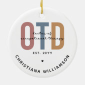 Personalisierter OTD Doktor der Arbeitstherapie Keramik Ornament (Hinten)