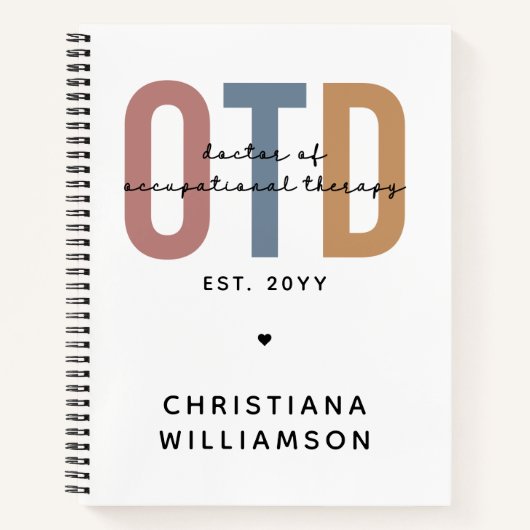 Personalisierter OTD Doktor der Arbeitstherapie Notizblock (Vorderseite)