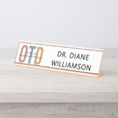 Personalisierter OTD Doktor der Arbeitstherapie Schreibtischnamensplakette (Vorderseite )