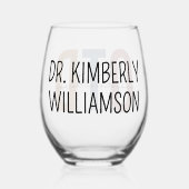 Personalisierter OTD Doktor der Arbeitstherapie Weinglas Ohne Stiel (Rückseite)