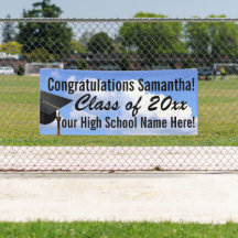 Personalisierter Outdoor Abschluss Banner Blue Sky
