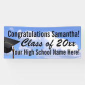 Personalisierter Outdoor Abschluss Banner Blue Sky (Horizontal)