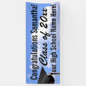 Personalisierter Outdoor Abschluss Banner Blue Sky (Vertikal)