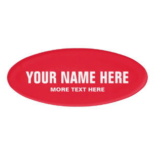 Personalisierter ovaler magnetischer Name Namenschild