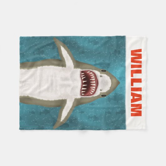 Personalisierter Ozean Funny Funny Fleecedecke (Vorderseite (Horizontal))