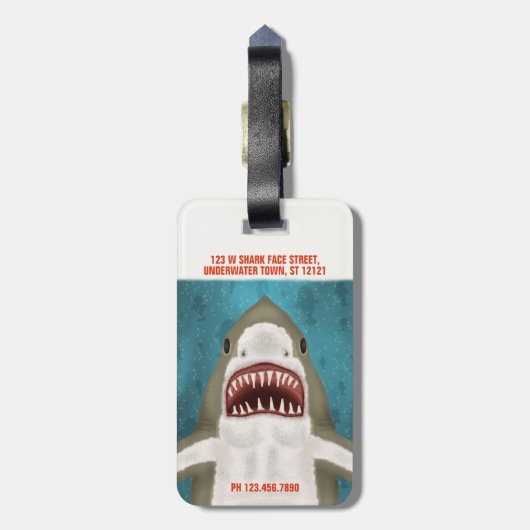 Personalisierter Ozean Funny Funny Gepäckanhänger (Rückseite vertikal)