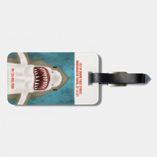 Personalisierter Ozean Funny Funny Gepäckanhänger (Rückseite horizontal)