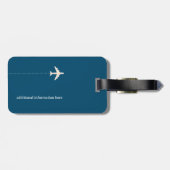 Personalisierter Ozeanblauer Fluggast Gepäckanhänger (Rückseite horizontal)