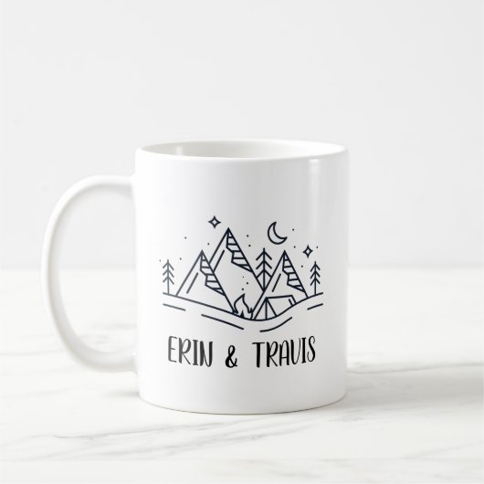 Personalisierter Paarbecher, Hochzeitsgeschenkidee Kaffeetasse (Links)