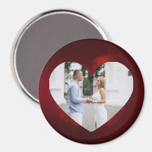 Personalisierter Paarfoto-Magnet mit Herzrahmen