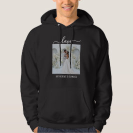 Personalisierter Paarname & romantisches Foto Schw Hoodie