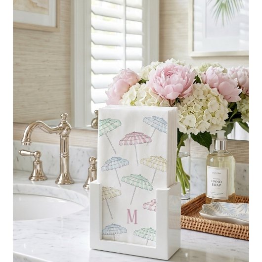 Personalisierter Palm Beach Schirm Wasserfarbe Serviette