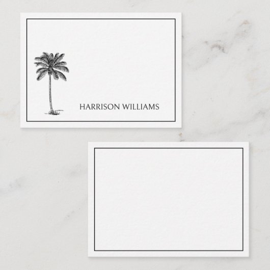 Personalisierter Palm Palmetto Tree Mitteilungskarte (Vorne/Hinten)