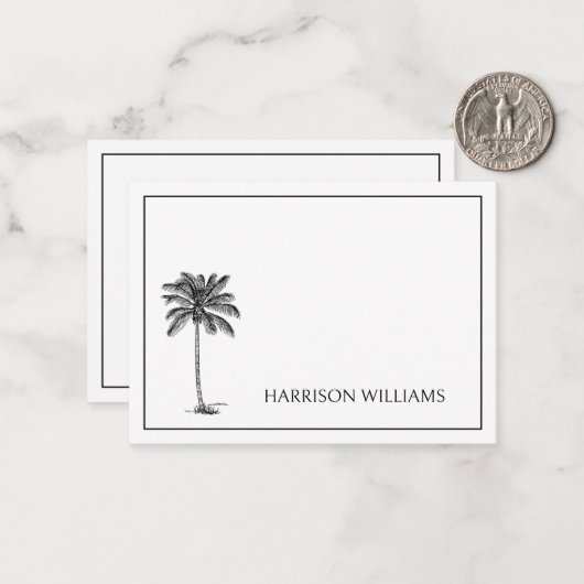 Personalisierter Palm Palmetto Tree Mitteilungskarte (Vorderseite/Rückseite Beispiel)