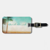 Personalisierter Palm Tree auf dem Strand Gepäcktr Gepäckanhänger (Vorderseite horizontal)