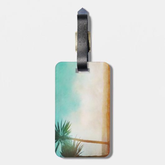 Personalisierter Palm Tree auf dem Strand Gepäcktr Gepäckanhänger (Rückseite vertikal)