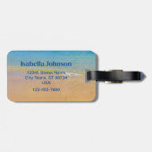 Personalisierter Palm Tree Sandy Beach Gepäckträge Gepäckanhänger (Rückseite horizontal)