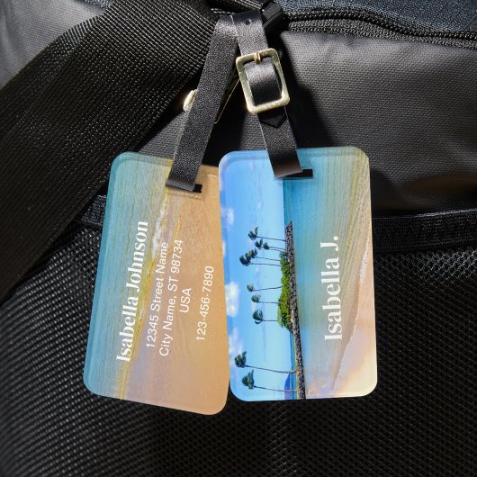 Personalisierter Palm Tree Sandy Beach Gepäckträge Gepäckanhänger