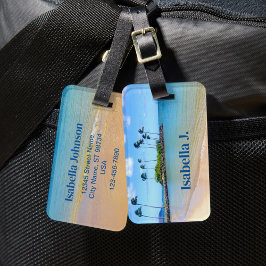 Personalisierter Palm Tree Sandy Beach Gepäckträge Gepäckanhänger