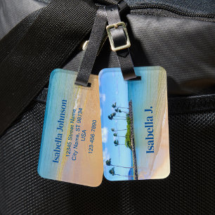 Personalisierter Palm Tree Sandy Beach Gepäckträge Gepäckanhänger