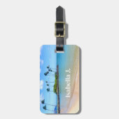 Personalisierter Palm Tree Sandy Beach Gepäckträge Gepäckanhänger (Vorderseite vertikal)