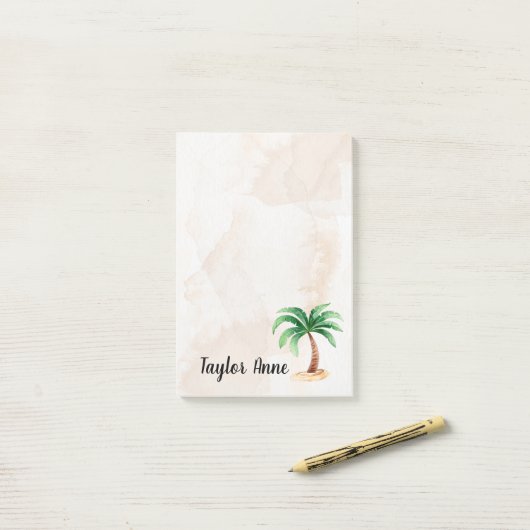 Personalisierter Palmbaum Post-it Klebezettel (Auf Schreibtisch)