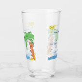 Personalisierter Palmenstrand Glas (Links)
