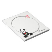 Personalisierter Panda Bär Tiny Heart Note Pad Notizblock (angewinkelt)
