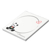 Personalisierter Panda Bär Tiny Heart Note Pad Notizblock (Rotiert)