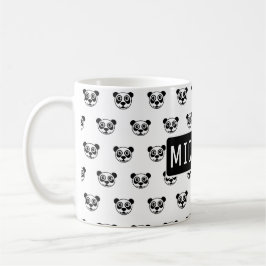 Personalisierter Panda-Bärenkopf Kaffeetasse