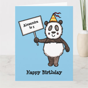 Personalisierter Panda Party Kid's Geburtstag Karte