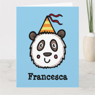 Personalisierter Panda Party Kid's Geburtstag Karte