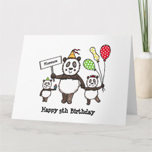Personalisierter Panda Party Kid's Geburtstag Karte
