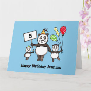 Personalisierter Panda Party Kid's Geburtstag Karte
