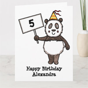 Personalisierter Panda Party Kid's Geburtstag Karte