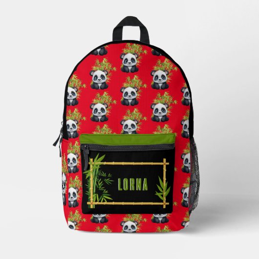 Personalisierter Panda-Rucksack Bedruckter Rucksack (Vorderseite)