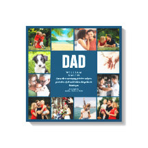 Personalisierter Papa-Definitionsblauer 12-Foto-Co
