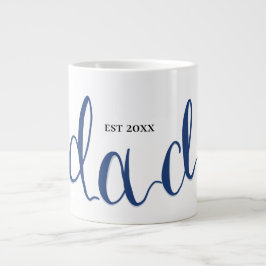 Personalisierter Papa Est. Jahr Kalligrafie-Kaffee Jumbo-Tasse
