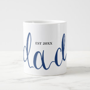 Personalisierter Papa Est. Jahr Kalligrafie-Kaffee Jumbo-Tasse
