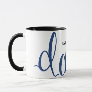 Personalisierter Papa Est. Jahr Kalligrafie-Kaffee Tasse