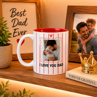 Personalisierter Papa-Foto-Becher Zweifarbige Tasse