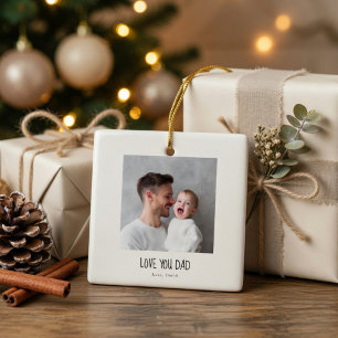 Personalisierter Papa-Foto-Schmuck Individuell Keramikornament