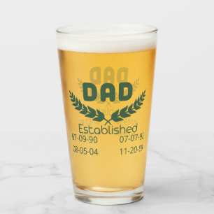 Personalisierter Papa gegründet Glas