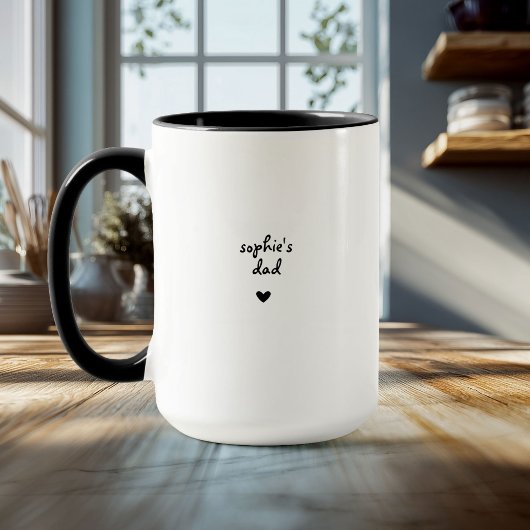 Personalisierter Papa Süß Minimalistischer Neuer V Tasse