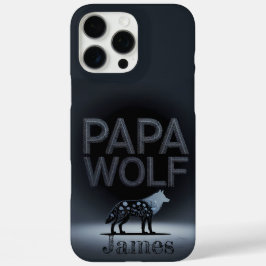 Personalisierter Papa Wolf Natur-Silhouette iPhone 16 Pro Max Hülle