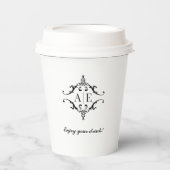 Personalisierter Papierbecher mit Monogramm oder L (Vorderseite)