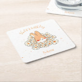 Personalisierter Papiereinsatz Hase Rechteckiger Pappuntersetzer (angewinkelt)