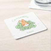 Personalisierter Papiersetzer Hase Rechteckiger Pappuntersetzer (angewinkelt)